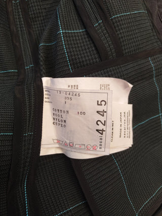 Black Denim And Dark Olive Checkered Blazer Jacket