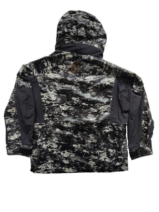 Black And White Camo Print Zip Up Jacket