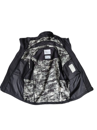 Black And White Camo Print Zip Up Jacket