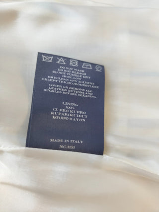 Beige Wool Thin Blazer With Blue And Black/Khaki Stripes