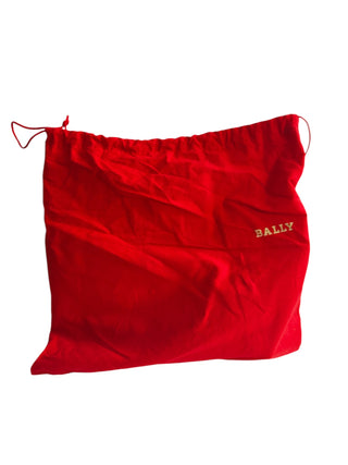 Canvas Tote Bag With Overall Burgundy And Beige Pattern And Black Handle