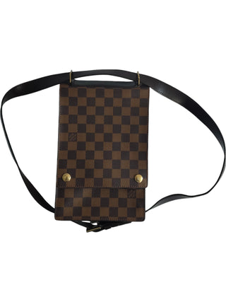 Brown Damier Ebene Portobello Travel Shoulder Bag