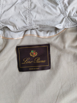 Beige Storm System Lightweight Doublet Breasted Jacket With Detachable Hood