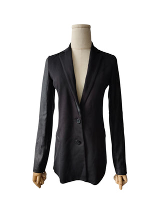 Black Jacket With Goat Leather Sleeves