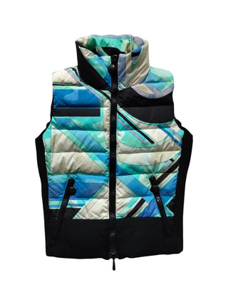 Blue And Black Down Puffer Vest