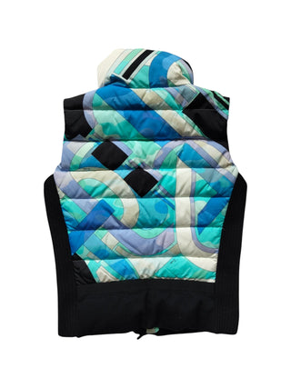 Blue And Black Down Puffer Vest