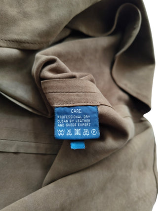 Brown Suede Long Sleeve Shirt Dress