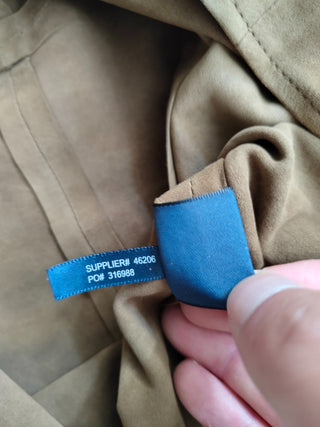 Brown Suede Long Sleeve Shirt Dress