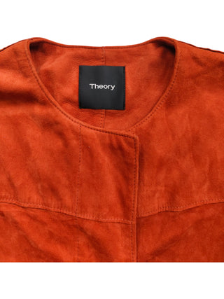 Rusty Orange Lamb Suede Trench Coat With Belt