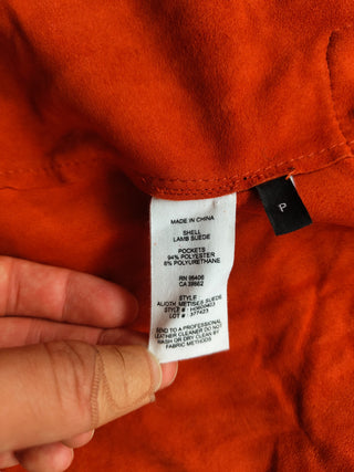 Rusty Orange Lamb Suede Trench Coat With Belt