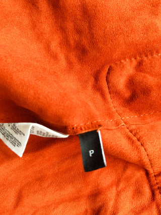 Rusty Orange Lamb Suede Trench Coat With Belt