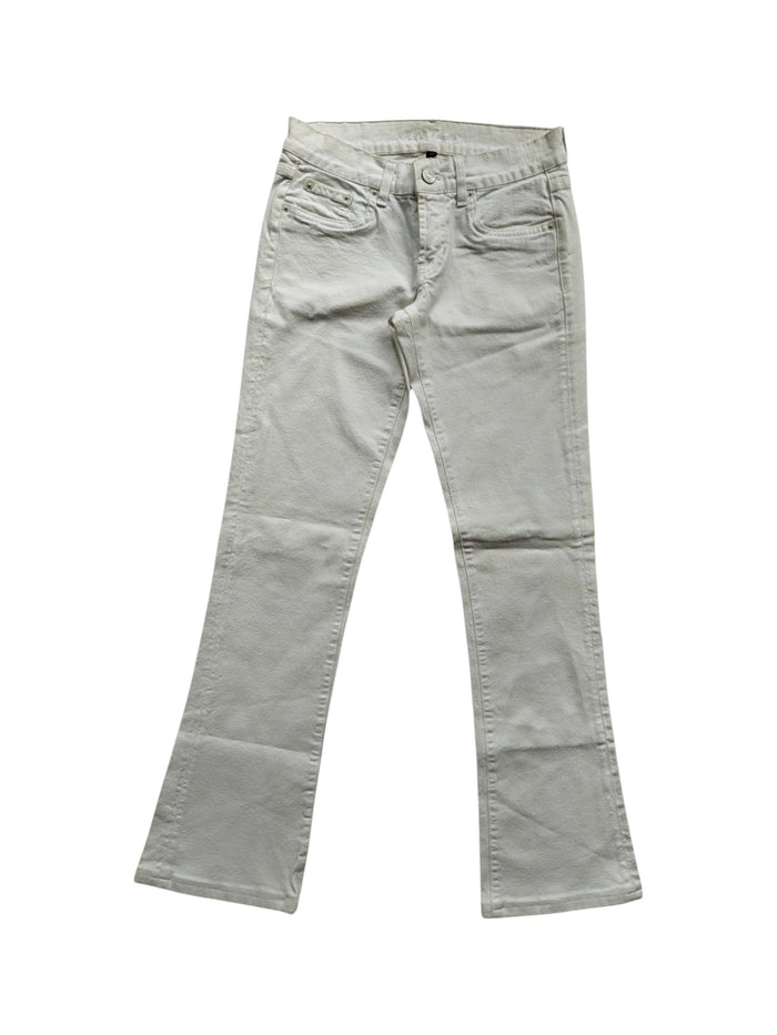 White Jeans With Logo Detail At The Back