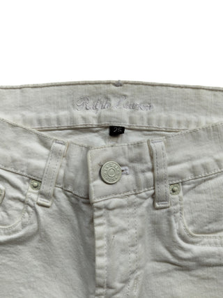 White Jeans With Logo Detail At The Back