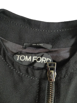 Black Mid Length Jacket With Double Ends Zipper