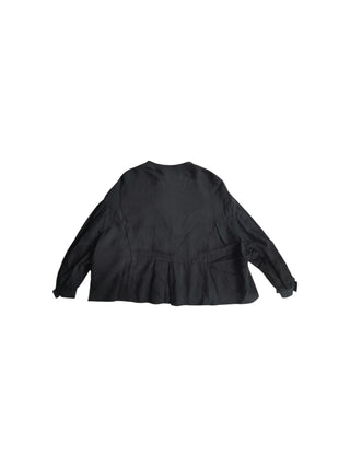 Black Mid Length Jacket With Double Ends Zipper