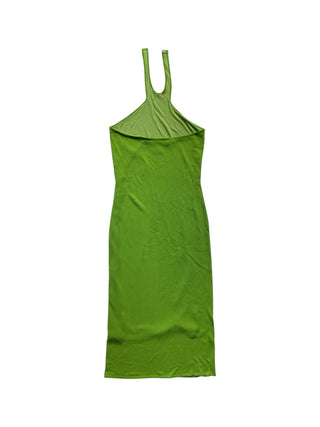Neon Green Halter Neck Knit Dress