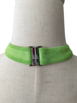 Neon Green Halter Neck Knit Dress