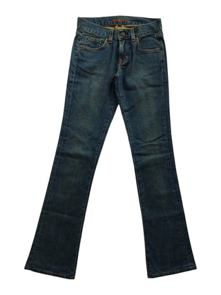 Blue Jeans With Studded Logo Detail At The Back