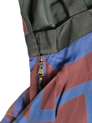 Maroon And Blue Top With Open Back