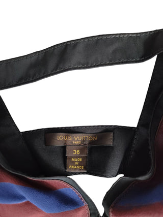 Maroon And Blue Top With Open Back