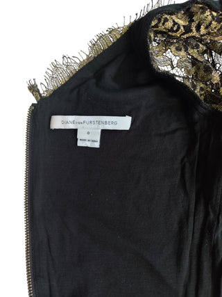 Black Golden Floral Laced Dress