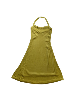 Yellow Halter Neck Knit Dress