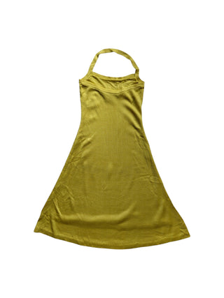 Yellow Halter Neck Knit Dress