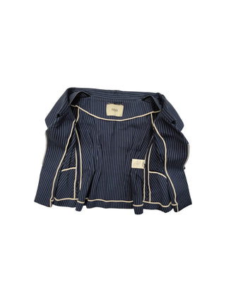 Blue And White Off Shoulder Waisted Top