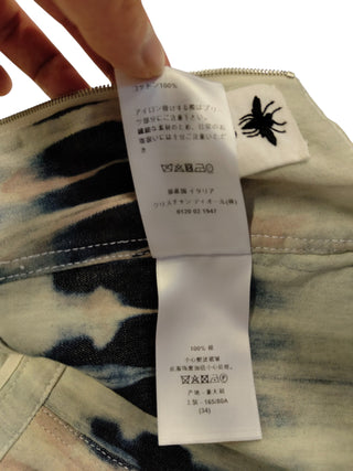 Denim Tie-Dyed Print Midi Dress With Ruffles Detail