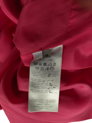 Fuchsia Sleeveless Round Neck Dress With Open Back