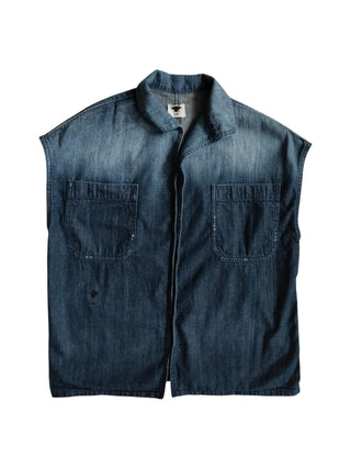 Denim Vest Shirt With Signature CD Logo Stitching