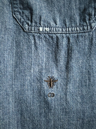 Denim Vest Shirt With Signature CD Logo Stitching