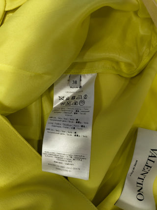 Mustard Yellow Silk Dress With Open Back
