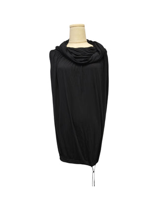 Black Sleeves Top With Loose Turtle Neck