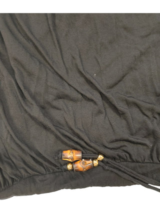 Black Sleeves Top With Loose Turtle Neck