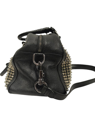 Black Panettone Spiked Bowler Bag With Silver Spikes