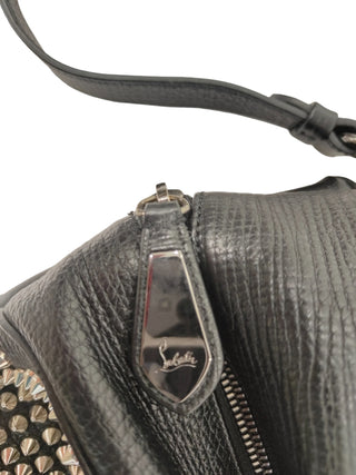 Black Panettone Spiked Bowler Bag With Silver Spikes