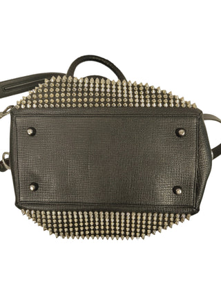 Black Panettone Spiked Bowler Bag With Silver Spikes
