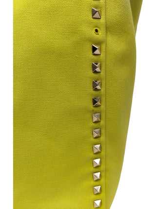 Neon Yellow And Pink Rockstud Reversible Shoulder Canvas Tote Bag
