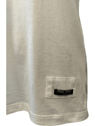 White T-Shirt With Red Puffed Sleeves