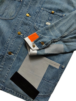 Denim Jacket With Neon Colors Details