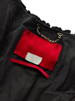 Cropped Jacket With Gold Logo Plate On The Arm