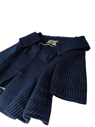 Blue And White Off Shoulder Waisted Top