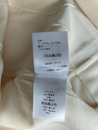 Creme V-Neck Dress With 2 Side Pockets