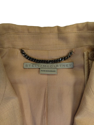 Salmon Pink Viscose And Linen 2 Button Single Breasted Blazer