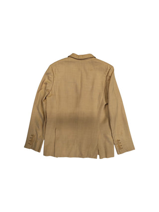 Salmon Pink Viscose And Linen 2 Button Single Breasted Blazer