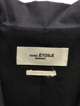 Dark Grey Lightly Striped Double Breasted Blazer