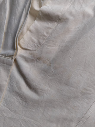 Creme Cotton Round Neck Blouse