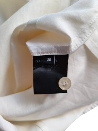 Creme Cotton Round Neck Blouse