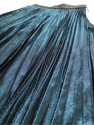Blue Shimmering Pleated Skirt